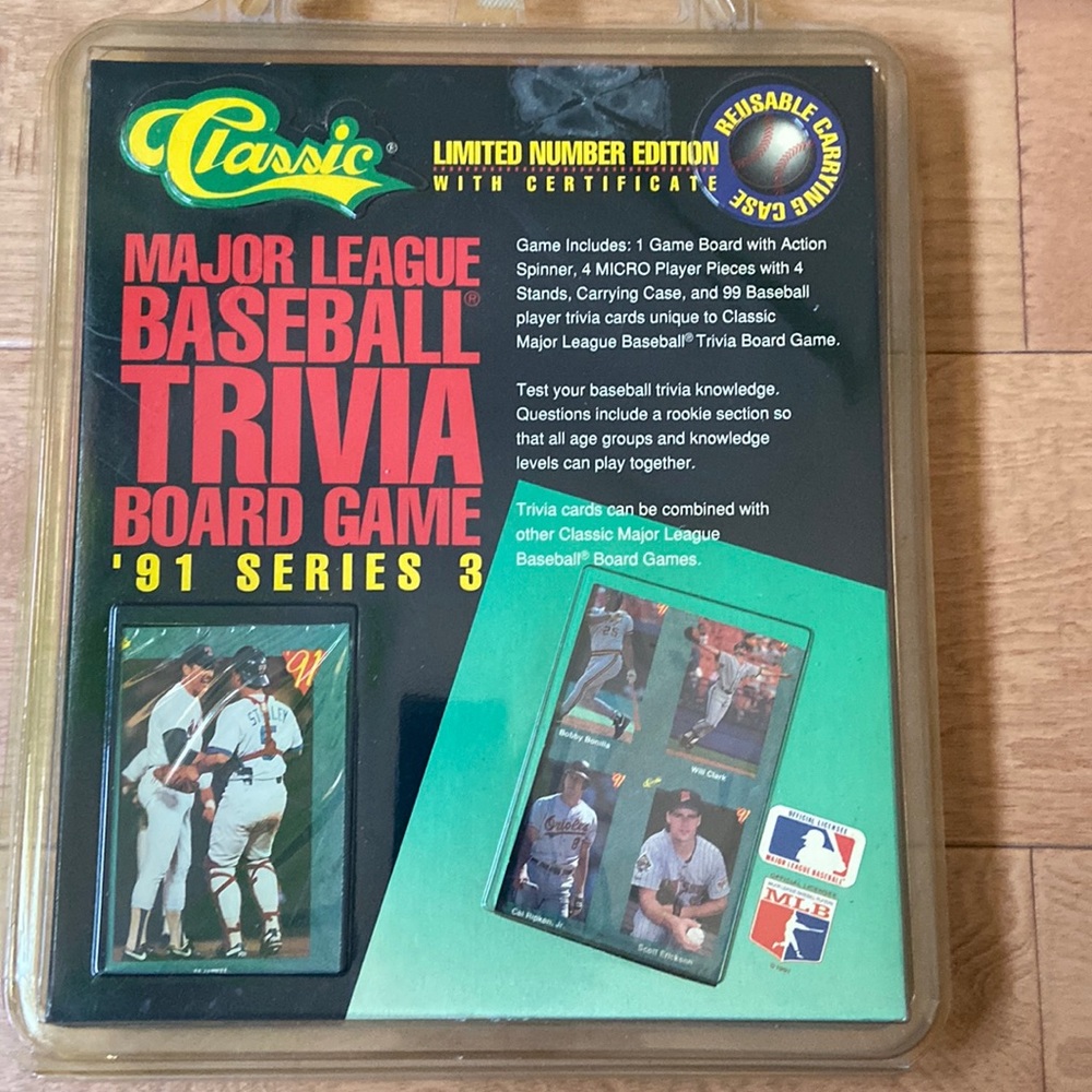1991 classic baseball trivia game vintage